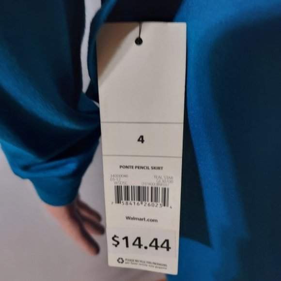 GEORGE TEAL STAR PENCIL SKIRT W/FLY AWAY CARDIGAN SET SIZE 4 NWT - Picture 13 of 15